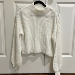 BP white mock neck sweater